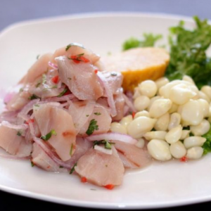 Ceviche de mixto de reineta y camarones